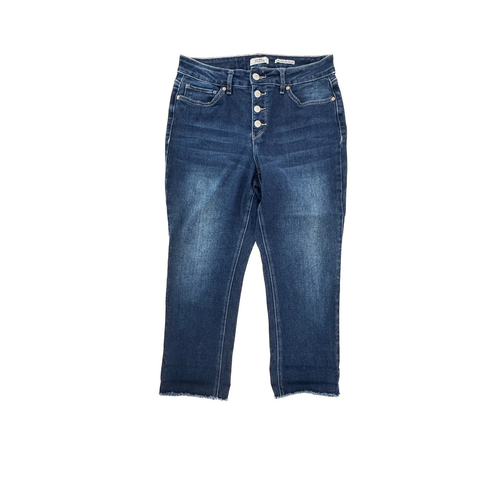 Royalty For Me Petite High Rise Straight Leg Jeans Dark‎ Wash Button Fly 14P
